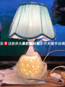 双韵唯简约欧式卧室床头灯家用浪漫温馨结婚礼物喂奶可调光遥控陶瓷台灯 天蓝色 调光开关 实拍图