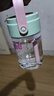 品喻（PINYU）塑料杯大容量吸管杯便捷杯子耐高温带茶隔高颜值奶茶绿600ml 实拍图
