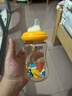 日康（rikang）吸管奶瓶 6个月+带重力球宽口奶瓶 PPSU带手柄240ml 黄色N1063-2 实拍图