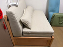 源氏木语实木沙发床现代简约多功能可折叠床北欧风小户型客厅两用双人沙发 1.25m山毛榉原木色(米白) 实拍图
