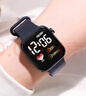 其他品牌高颜值LED手表时尚方形学生科技感超强夜光数字个性运动 雾霾蓝 实拍图