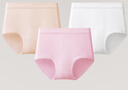 三枪【全棉高腰】女士内裤大码短裤提臀透气纯色送妈妈女三角裤3条装 实拍图