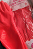 加绒加厚防水防油保暖手套冬季洗碗洗衣服干家务防滑皮绒一体耐磨 大红色加绒款手套 【10双】 实拍图