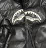 SPRAYGROUND冬季PU皮鲨鱼嘴羽绒服男女保暖白鸭绒情侣加厚外套 黑色 M 实拍图