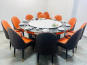 酒店餐桌大圆桌电动转盘岩板16人20人餐厅火锅桌带电磁炉别墅家用 1.3米圆桌+手动转盘 实拍图