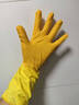 金钱花厨房洗碗家务洗衣服天然橡胶乳胶食品级胶皮清洁防水刷碗手套加厚 橙黄双色款促销一双 S码（适合手小女士或儿童） 实拍图
