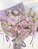 插画鲜花速递紫玫瑰混搭花束求婚表白送女友老婆生日礼物全国同城配送 11朵紫玫瑰蝴蝶兰混搭花束 实拍图