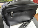高尔夫（GOLF）单肩包男士头层牛皮配超纤斜挎包男商务通勤撞色邮差男包 黑色 实拍图
