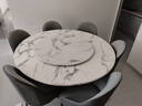 赫梵丝 餐桌 大理石餐桌椅组合现代简约圆形餐桌家用带转盘吃饭圆桌 1.3米 一桌八椅【带大理石转盘】 飘带纹 椅子颜色留言 实拍图