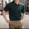 布克兄弟（BrooksBrothers）男士夏季新品金羊刺绣珠地网眼修身短袖Polo衫 4004-藏青色 L 实拍图