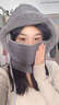 羽绒雷锋帽女秋冬季围脖一体加厚保暖防寒头套面罩骑车防风帽子男 帽子-四合一雷锋帽-粉色 均码 1个 实拍图