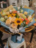 艾斯维娜鲜花速递向日葵混搭花束生日礼物全国同城配送 向日葵香槟韩式花束 实拍图