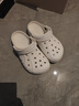卡骆驰（CROCS）洞洞鞋贝雅男鞋女鞋轻便耐磨一脚蹬拖鞋休闲鞋|10126 白-100 36 /37(220mm) 实拍图