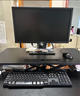全品屋升降电脑桌升降工作台电脑升降支架台站立式升降办公书桌 气动无级升降-黑桌双层80cm 实拍图