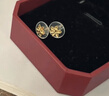 六福珠宝足金栀子花黄金耳钉耳饰送礼 计价 G01G0027DS 1.01克(含工费100元) 配硅胶耳堵 实拍图