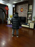 保姆鹅  【风墙】儿童羽绒服宝宝中长款护脸加厚外套保暖童装[NG2664] 炭黑 140 实拍图