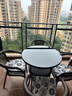 凝企阳台休闲桌椅户外桌椅套装阳台茶桌小茶台藤椅三件套阳台喝茶桌椅 80双层圆桌 四椅一桌 实拍图
