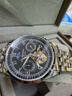 冠琴（GUANQIN）手表男机械表全自动镂空飞轮瑞士品质防水夜光皮带男士双日历手表 名匠-本色黑面 实拍图