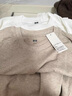 优衣库男装女装柔软圆领T恤/休闲长袖上衣25秋冬新款479783 31 米色 XL /180/108B 实拍图