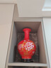 傲世景德镇陶瓷器红色花瓶工艺品客厅摆件家居博古架装饰品瓷瓶摆设 大号中国红牡丹赏瓶+底座 实拍图