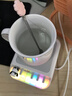 潮拍恒温保温加热杯垫家用暖杯垫热牛奶神器恒温杯垫加热器 白色 0.5L 四档调节+钢琴按键+氛围灯光 N12熊猫暖杯垫 实拍图