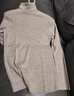 优衣库女装精纺美利奴羊毛罗纹两翻领针织衫/长袖毛衣新款478337 31 米色 M 实拍图