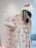 眺德高睡衣女珊瑚绒连帽睡裙冬季加绒加厚学生保暖居家服猫咪印花睡袍 斗篷猫睡衣【100-130斤】 实拍图