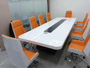 白色办公桌烤漆大型会议桌长桌简约现代洽谈培训桌会议室桌椅组合 2米钢琴白会议桌 实拍图