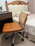 源氏木语升降电脑椅书房旋转椅办公椅仿真藤软包坐垫靠背休闲椅棕黄无扶手 实拍图
