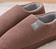 回力纯色全包棉鞋情侣室内外防滑保暖棉拖鞋HLX0233棕色44-45码 实拍图
