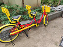 御披24寸加长双人自行车休闲景点家庭骑行双人自行车情侣观光旅游车  红色 实拍图