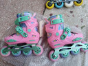 米高轮滑鞋S3儿童花样溜冰鞋套装高端平花四码调节直排初学花式旱冰鞋 粉色鞋 S (29-32) 实拍图