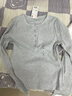 优衣库女装罗纹亨利领T恤/长袖修身短款内搭打底25新款479591 02 浅灰色 S /155/80A 实拍图