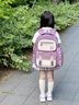 Edison爱迪生小学生书包护脊减负大容量防泼水迷彩儿童背包 24016-6青紫 实拍图