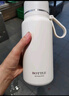 硘瓷316不锈钢保温杯大容量高颜值水杯子男女士便携茶水分离泡茶杯 米白色【850ml】 实拍图