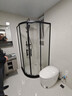 蓝顶鹤弧扇形淋浴房玻璃隔断门不锈铝银色淋浴间扇形浴室沐浴房干湿分离 黑色95*95玻璃6mm【含石基】 实拍图