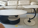 梵尔丹顿轻奢风意式岩板茶几家用客厅椭圆形茶几桌设计师高级感小户型茶桌 黑架+雪山白岩板 120*60*42【茶几+边几】 实拍图