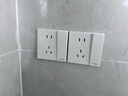 施耐德开关插座面板 皓呈奶油白色暗装五孔插座 二三插86型墙壁插座 斜五孔十只装 实拍图