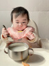 葆氏双耳辅食碗儿童316不锈钢碗婴儿宝宝专用米粉吃饭碗餐具赠叉勺 实拍图