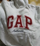 GAP女装2025秋季新款撞色Logo宽松抓绒套头连帽衫卫衣上衣792499 浅灰白 S (160/84A) 亚洲尺码 实拍图