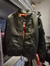马登工装美式复古MA1飞行员棉服夹克男秋冬加厚棉袄棒球服上衣外套 绿色 M 实拍图