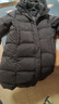雪中飞羽绒外套女冬季过膝长款保暖美拉德连帽纯色系百搭休闲女士羽绒服 宝石黑 2XL (175) 实拍图