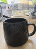 品喻（PINYU）石纹情侣马克杯个性陶瓷大容量办公室家用简约生日礼物500ml黑色 实拍图