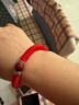乐喵（LEMIAO）本命年银转运珠朱砂手绳男粗款手链女手工编织情侣饰品闺蜜 女款红绳朱砂B02-304 实拍图