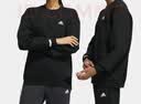 adidas情侣款休闲抓绒圆领长袖卫衣套头衫男女秋季阿迪达斯轻运动   黑色/白   XL 实拍图