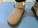 百丽（Belle）复古皮带扣雪地靴女2025冬新商场同款厚底加保暖短靴E4K1DDD5 灰色 37 晒单实拍图