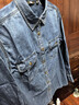 优衣库女装牛仔工装衬衫/长袖水洗产品外套通勤休闲480004 67 海蓝色 2XL 实拍图