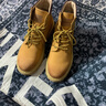 H8马丁靴头层牛皮情侣男女真皮户外登山鞋子高帮大黄靴英伦风工装靴 黄棕色 42 -男 实拍图