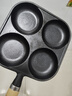 【大牌同款】章丘四孔铸铁煎蛋锅无涂层不易粘多功能早餐煎蛋锅 【升级款】加深18cm 铸铁四孔煎锅 实拍图