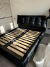卡尔适现代简约全真皮床主卧意式黑色高箱储物2025新款大床双人床朱迪 【10CM豪华钢木架】围边床 【S级头层黄牛皮】1.8*2.0M 实拍图